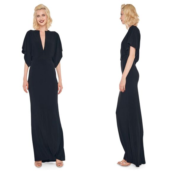 Norma Kanali Size XL/42 Black Obie Maxi Dress Gown NWT MSRP $220 - Picture 1 of 8